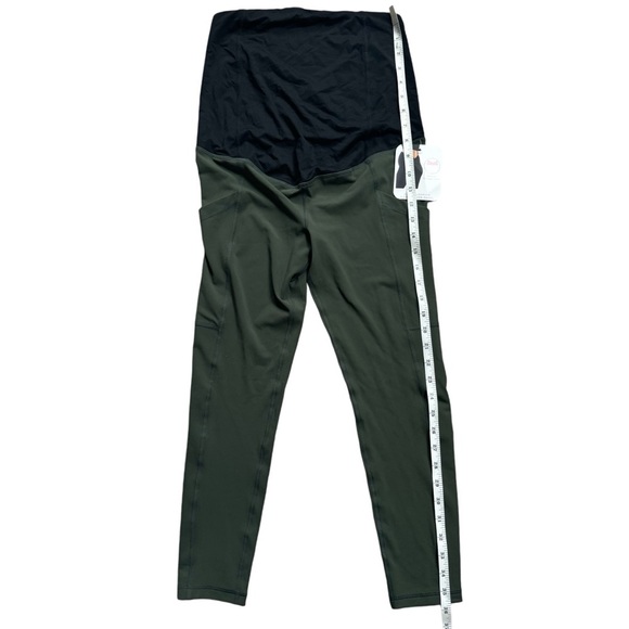 Isabel Maternity Leggings Active Full Length Crossover Panel Green Black New Sm - Picture 4 of 10